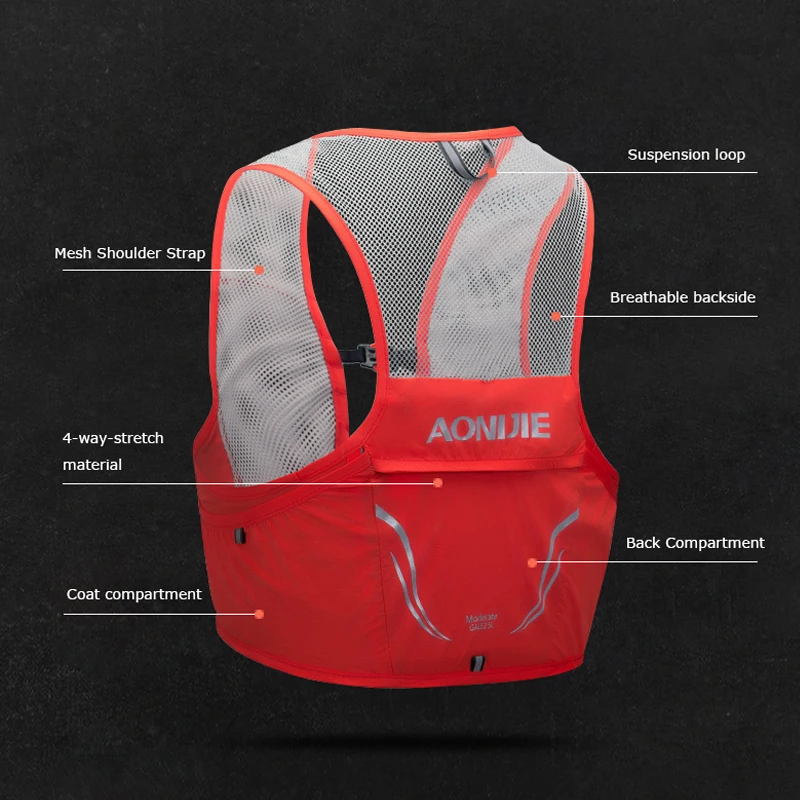 AONIJIE Hydration Pack Backpack Rucksack Bag Vest Harness Water Climbing 2.5L Bladder Hiking Camping Running Marathon Race C932