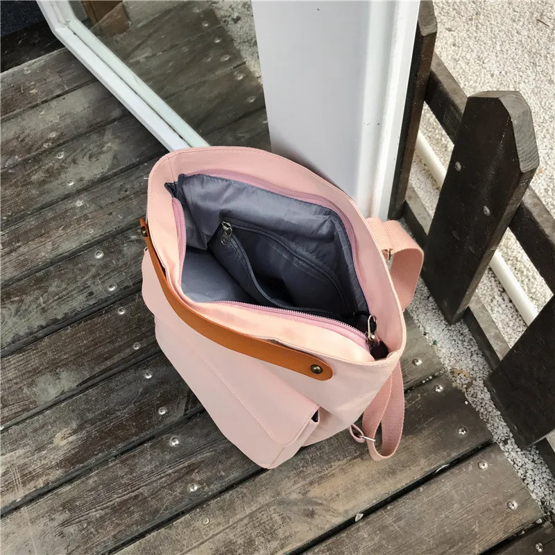 Хлопковый рюкзак MJ Женская универсальная школьная сумка большая Повседневная