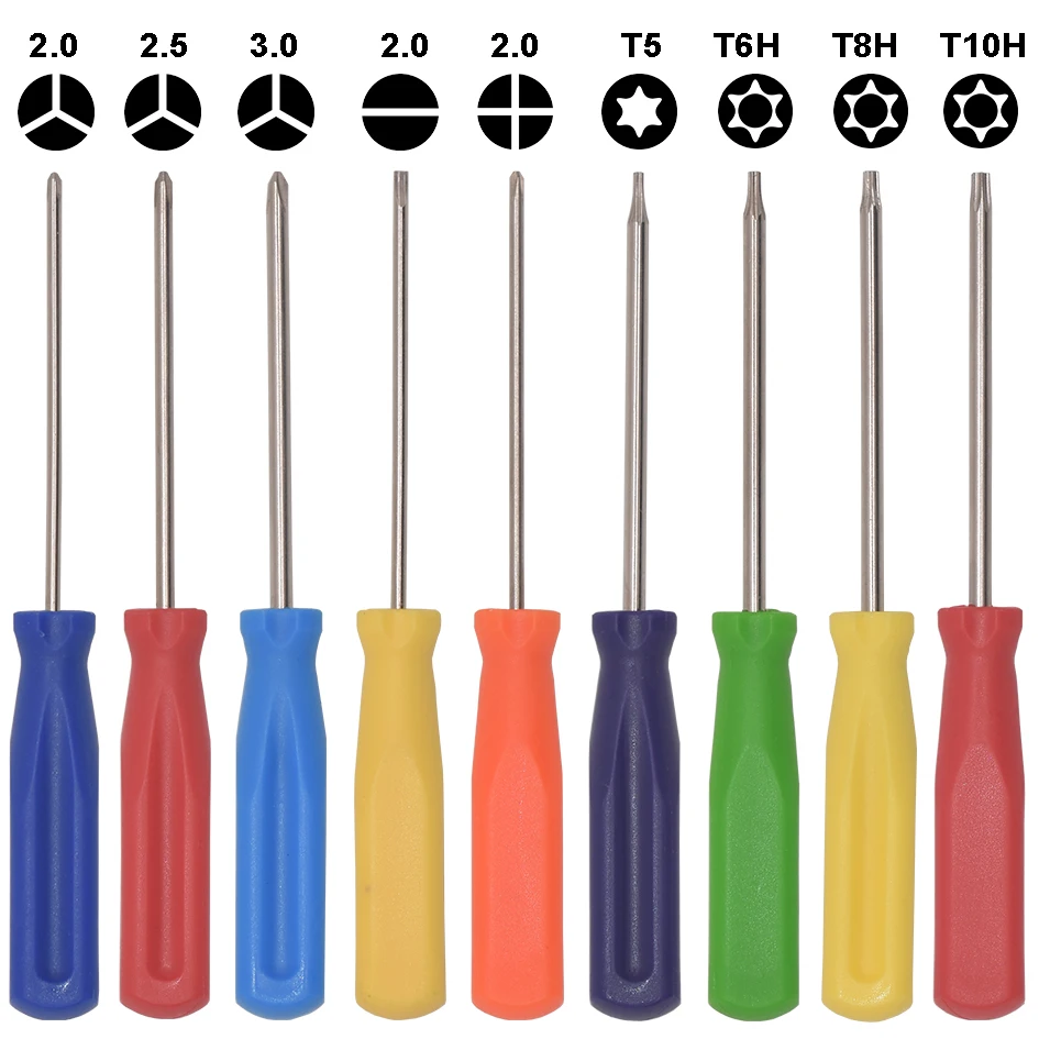 Игровые отвертки ремонтные инструменты 2 0 5 3 Y Triwing Phillips PH00 щелевые Torx T5 T6 T8 T6H T8H T10H