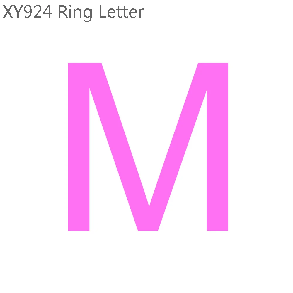 Letter M Trusta 925 Твердые ювелирные изделия из настоящего стерлингового серебра 26 букв A-Z коктейльное кольцо Размер 5 6 7 девочек Дети Рождественский подарок XY924 - Цвет основного камня: Letter M