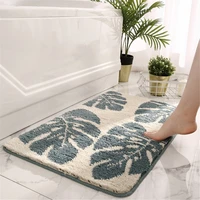 leaf pattern non slip bathroom mat quality floor carpet for living room soft water absorbent shower room door rug hallway mats