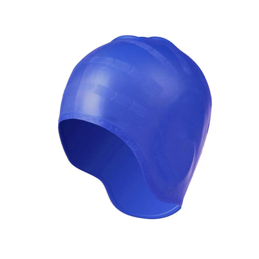 

new High Quality Adult Stretch Swimming Waterproof Long Hair Cap Hat Silicone Ear Cup Swimming Cap Ear Protection Swimming Cap