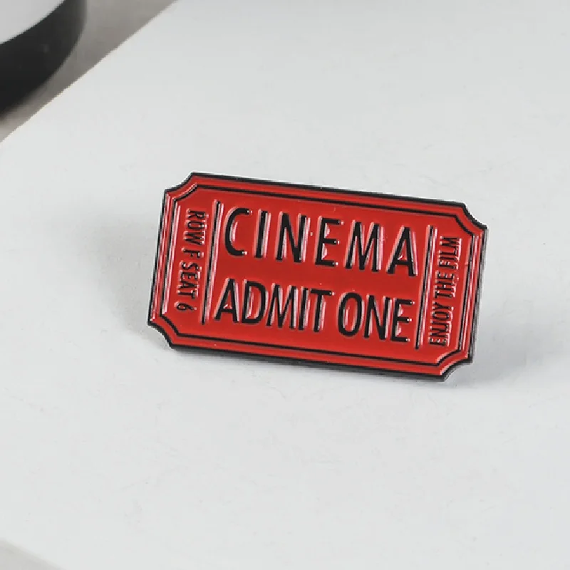 

Admit Chest Brooch Fashion Jewelry Creative Lapel Pin Cinema Backpack Badge Cartoon Enamel Pins Retro Movie Tickets Brooch