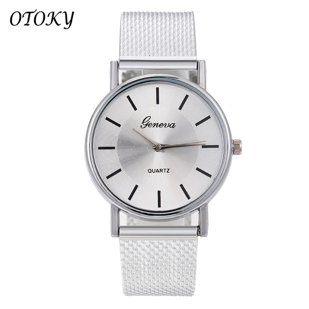 OTOKY роскошные часы Женское платье браслет из нержавеющей стали аналоговые