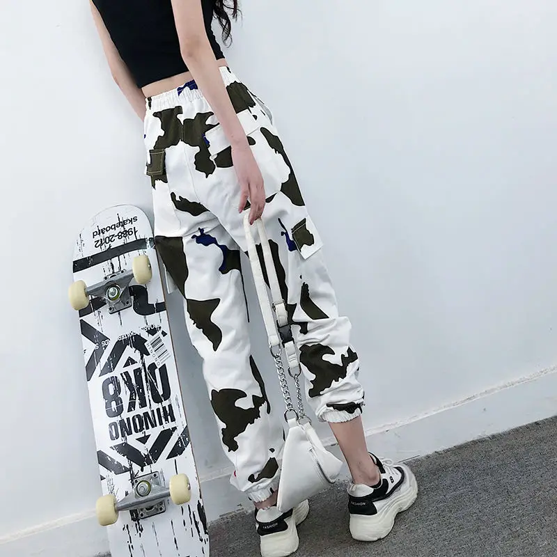 Джоггеры с камуфляжным принтом женские тренировочные штаны-шаровары