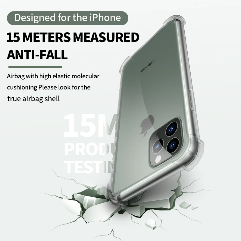 Ультратонкий прозрачный силиконовый чехол для телефона iPhone 11 Pro Max XR XS X 7 8 6 6S Plus