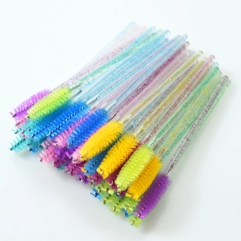

eyelash brush makeup brushes 50pcs individual disposable mascara applicator comb wand lash makeup brushes tools 6colors