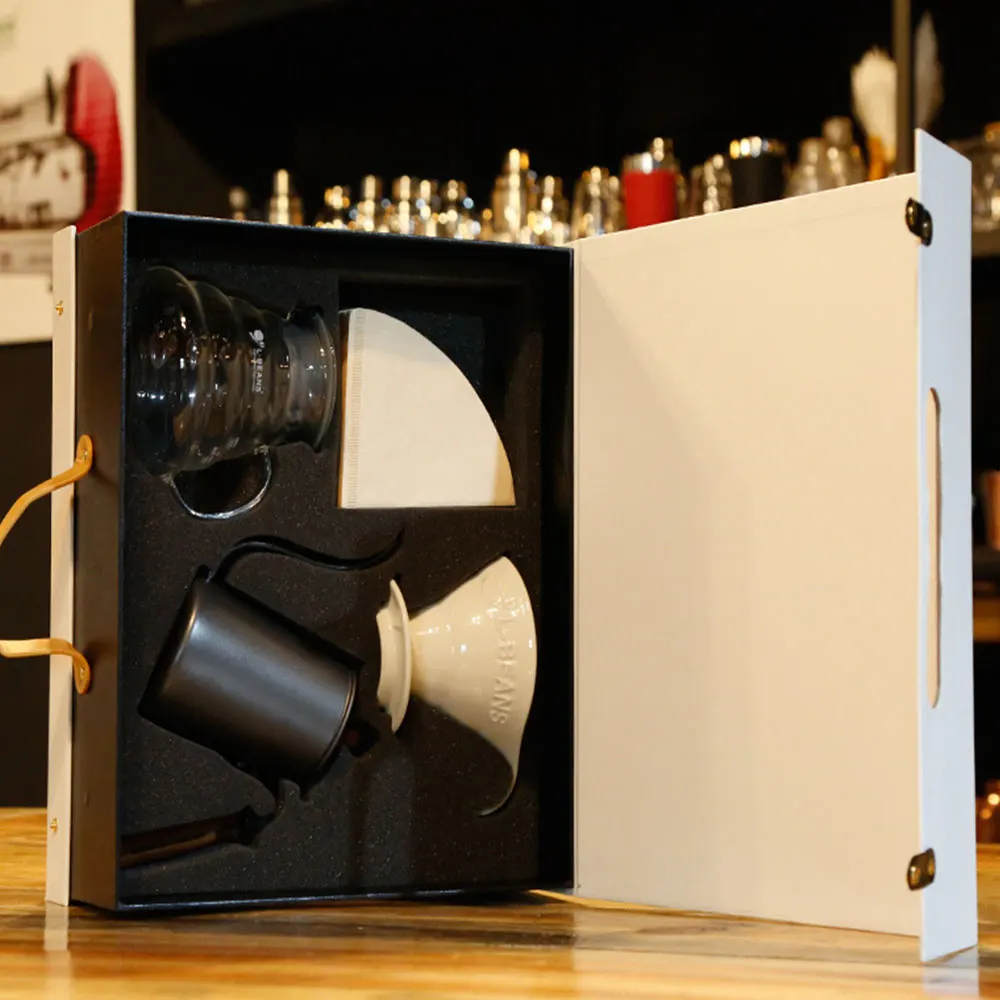 

Manual Coffee Pot Filter Ceramic Cup Gift Box Set Outing Portable Brew Coffee Pot Measuring Cup for Home Kitchen Supplies