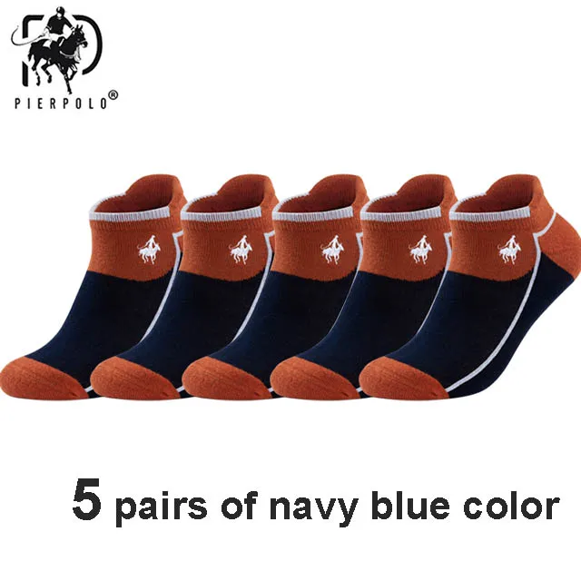 5 navy blue color PEIRPOLO, хлопковые носки, поддерживающие Компрессионные носки для ног, Осень-зима, для мужчин и женщин, компрессионный рукав, спортивные короткие носки для бега - Цвет: 5 navy blue color