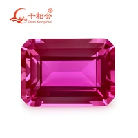 3 pink color ruby rectangle shape emerald cut artificial sapphire corundum gem stone for jewelry making