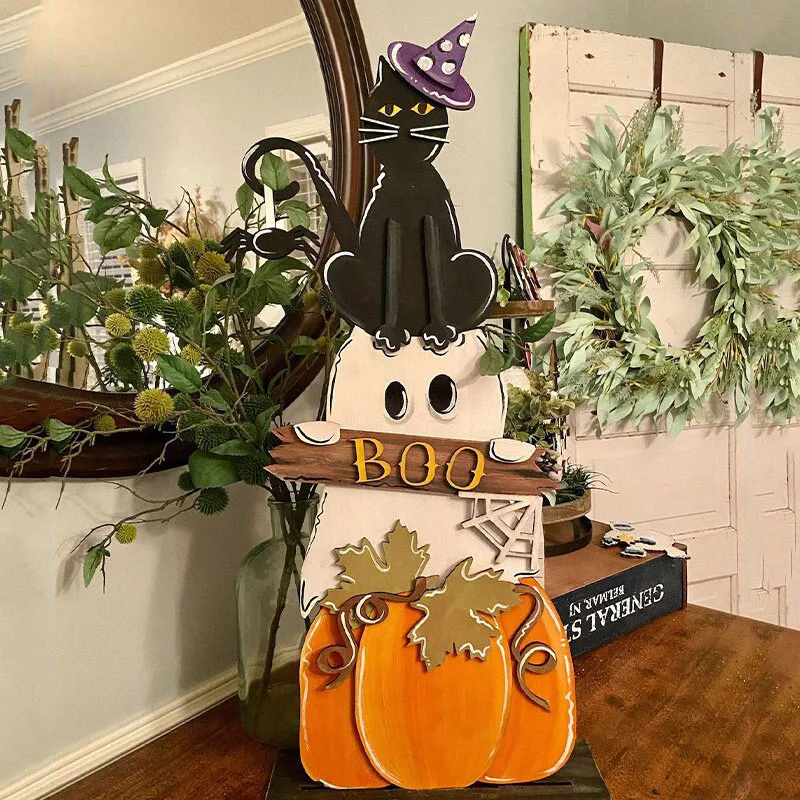 

Украшение для крыльца на Хэллоуин, Рождество, украшения, знак, костюм, простой сад, искусственное Осеннее дерево, трюки или подарки