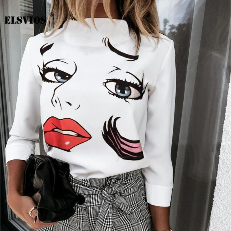 

Женская офисная блузка с воротником-стойкой, повседневная облегающая однотонная блузка с длинным рукавом, элегантная Праздничная рубашка, ...