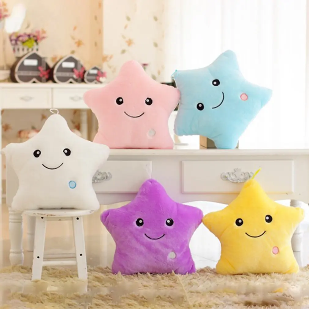 

Plush Light Toys Luminous Pillow Star Cushion Colorful Glowing Pillow Plush Doll Led Light Toys Gift For Girl Kids