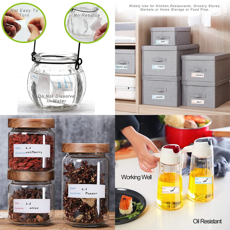 

150Pcs/Roll Kitchen Sticker Refrigerator Freezer Food Storage Date Content Label Home Jars Bottles Tag