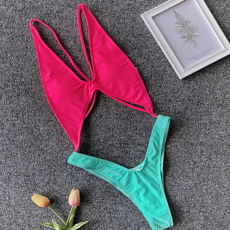 Купальник женский 2019 сексуальный полый Леопардовый Цельный купальник Женские