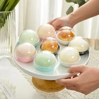 round plastic mousse cake box packaging egg yolk puff swiss rolls container transparent mooncake dome boxes baking box party