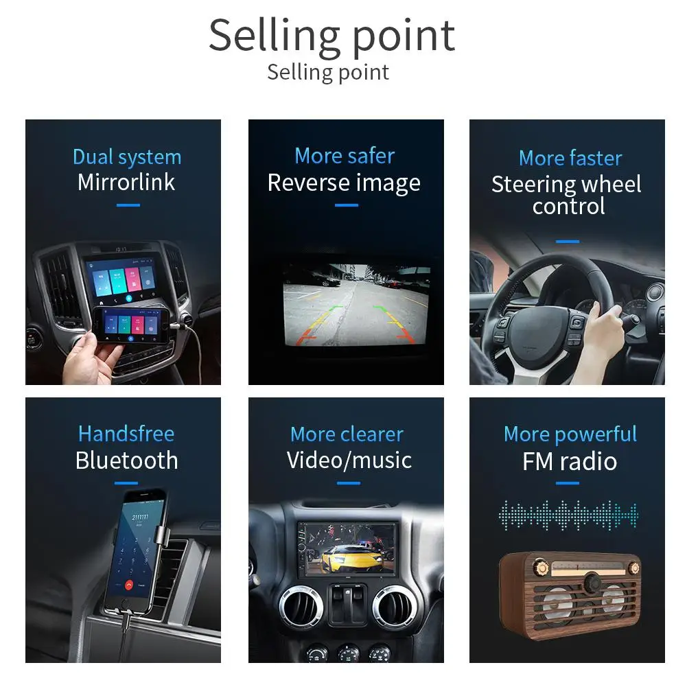 12 В Автомобильный мультимедийный плеер FM Радио авторадио Bluetooth AUX USB 7 в HD