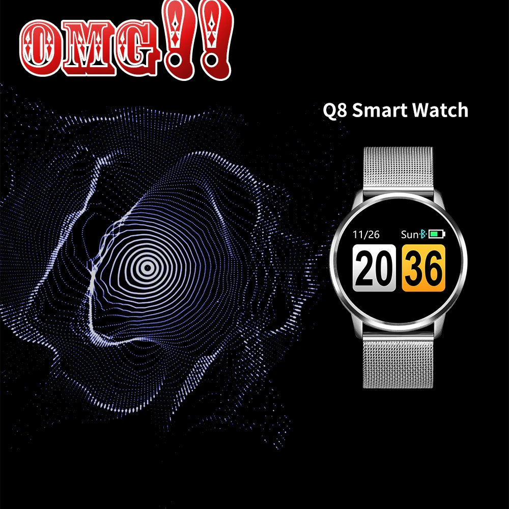 Oh My Golly Store Q8 Смарт-часы OLED цветной экран женские модные фитнес-трекер пульсометр |