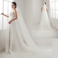 simple wedding bridal 3 meters long one layer veil elegant wedding accessories woman cut edge veils