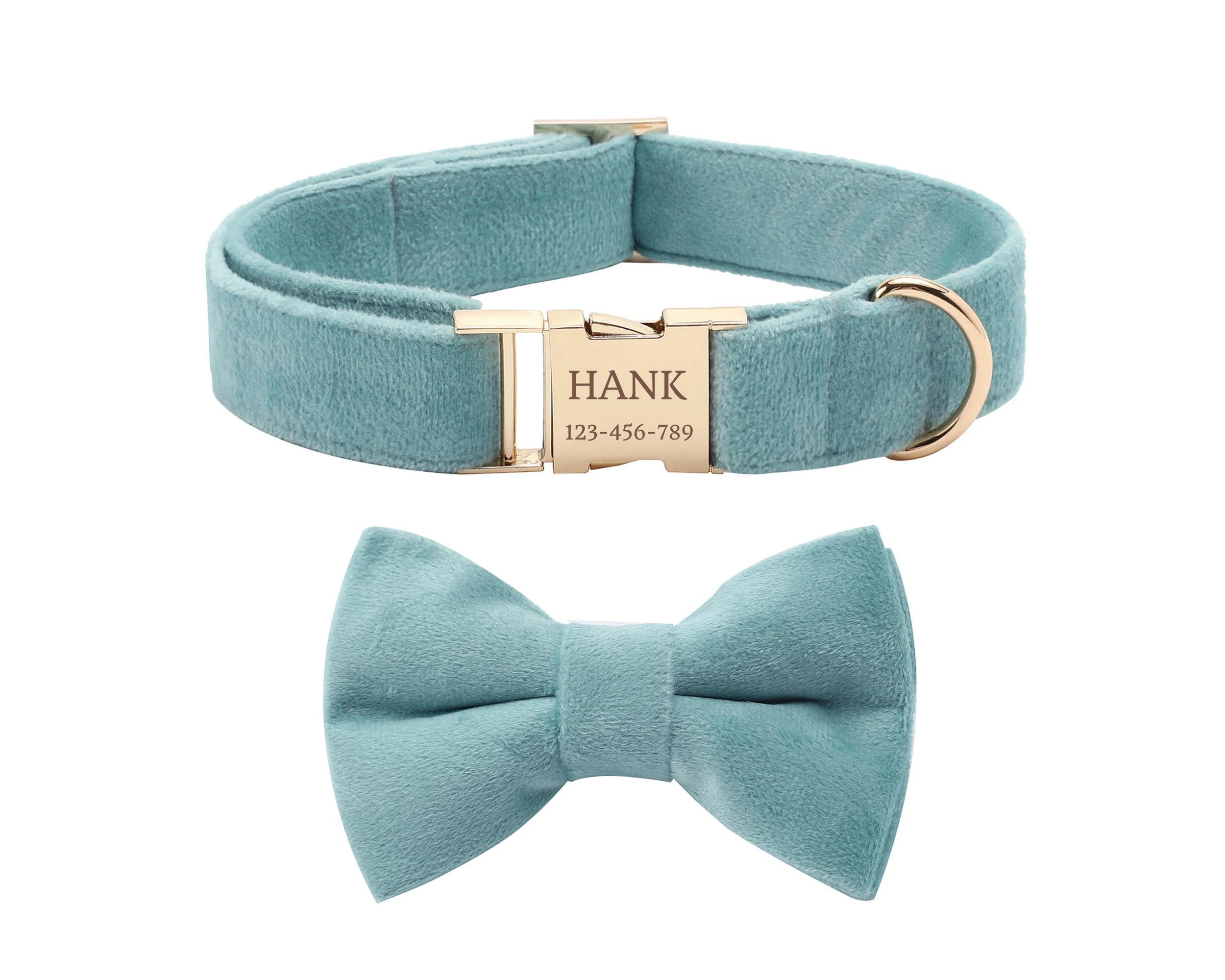

Blue Personalized Dog Collar Bow and Leash Set,Velvet Dog Collar Wedding, Small Dog Collar,Luxury Dog Collar with Name Engraved