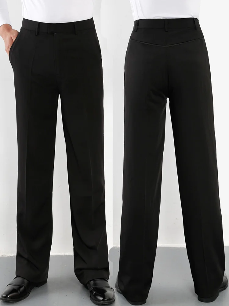 Мужские брюки для выступлений черные танго мужская Одежда танцев мальчиков