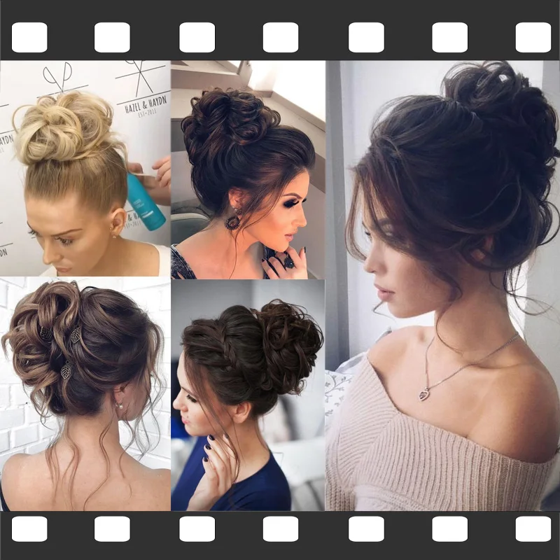 AILIADA синтетические гибкие пучки волос Кудрявые резинки шиньон эластичные