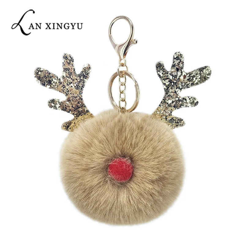 Новый яркий цвет лося волос брелок имитация кроличьей шерсти удобная модная