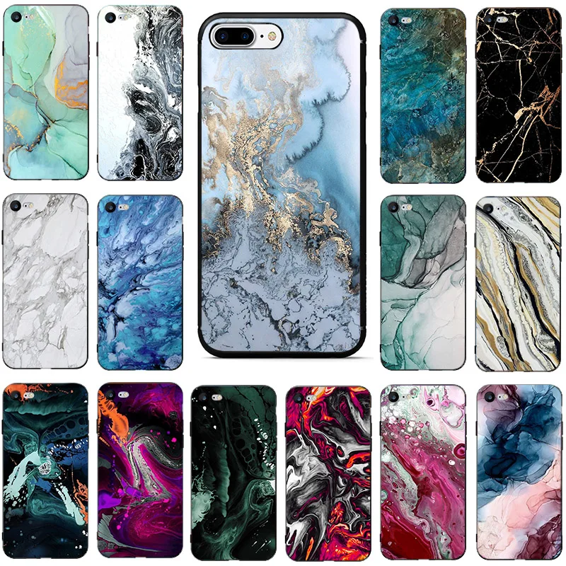 

Glossy Granite Stone Marble Texture Soft phone case for iphone X XS XR 11 pro max cover SE2020 7 8 plus 6s 6 5STPU shell Coque