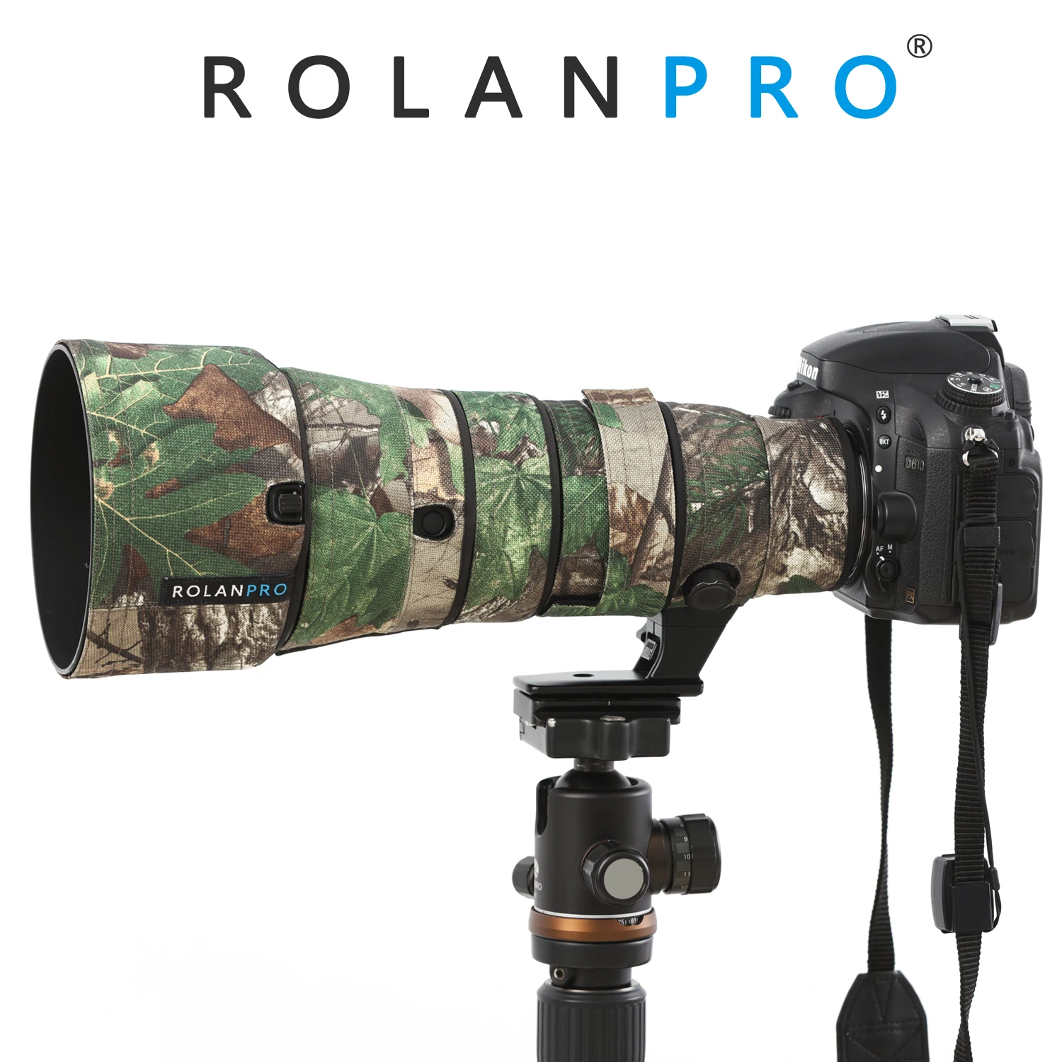 Водонепроницаемый нейлоновый чехол для объектива ROLANPRO камуфляжный Nikon 500 мм F5.6E PF