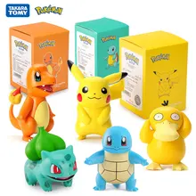 Figuras de acción de Pokémon, Pikachu, Charmander, Psyduck, Squirtle, Jigglypuff, Bulbasaur, Bulbasaur, modelo Kawaii 6, regalos para niños