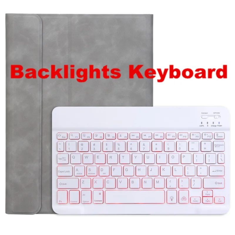 Backlights-GR-BGWBK Съемная Bluetooth клавиатура для iPad 10," A2200 A2198 A2232 смарт-чехол для iPad Air 10,5" A2123 A2152 A2153 - Цвет: Backlights-GR-BGWBK
