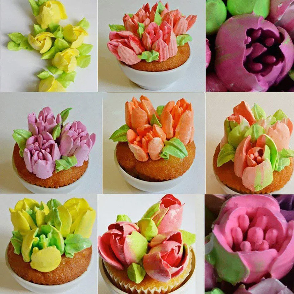

Russian Flower Icing Piping Nozzles Stainless Steel Flower Mouth Cream Pastry Tips Nozzles Bag Cake Decorating Tools