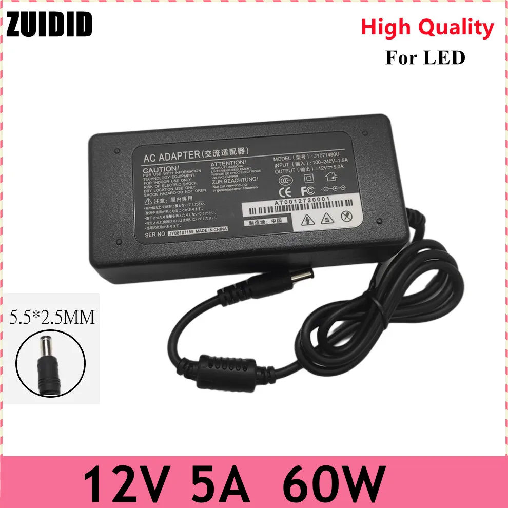 

12V5A 60W AC 100V-240V Converter Power Adapter Power Supply DC 5.5mm x 2.5mm For CCTV DVR LCD And LED Strip Light