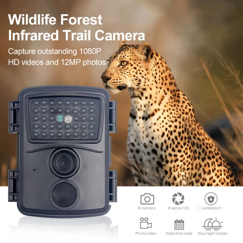 

Hunting Cameras Mini Trail Camera 12MP 1080P HD Game Camera Waterproof Wildlife Scouting Hunting Cam 60° Wide Angle Lens