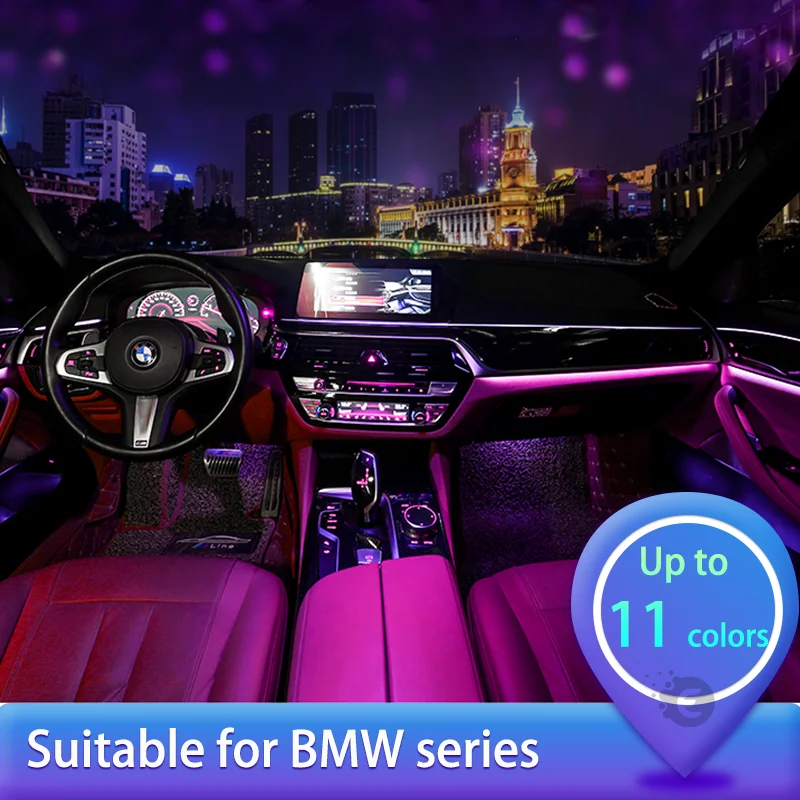 

For BMW 8/9/11 colors car decorative ambient light led strip for f20 f10 f34 f36 e46 e90 G30 x1 x5 x3 tuning car accessories