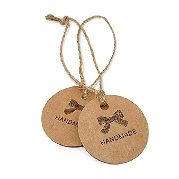 Бирки ручной работы с бантом 300 шт. отверстием для украшения свадебной вечеринки