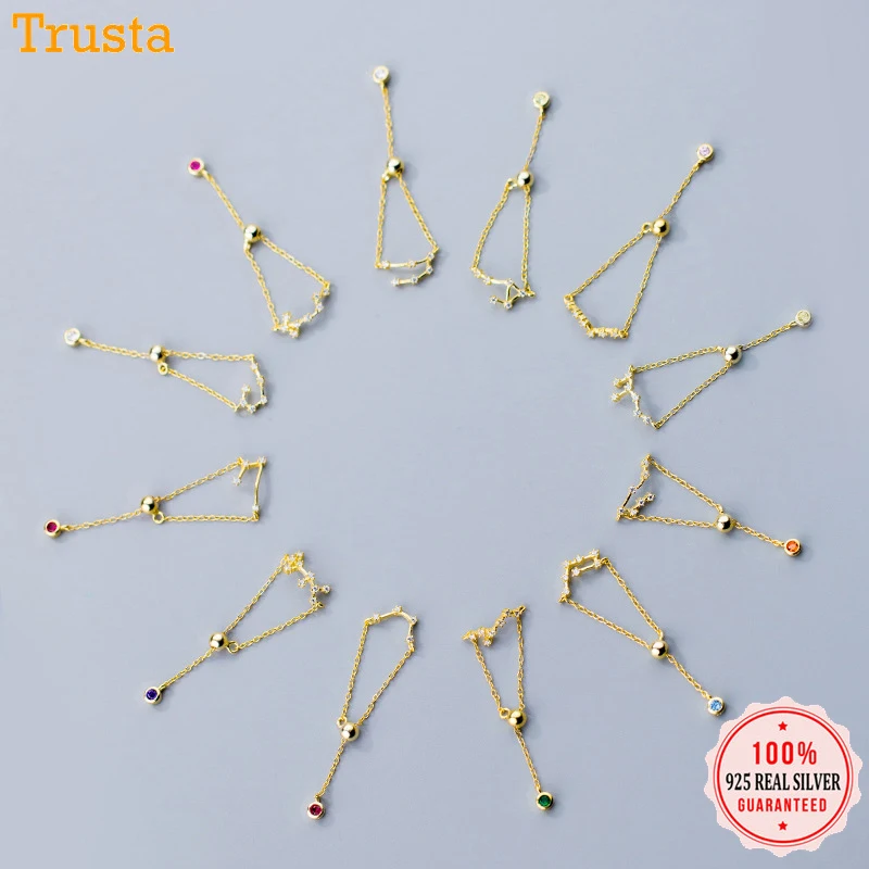 Женское кольцо с созвездиями Trustdavis серебро 925 пробы золото хрусталь|Кольца| |