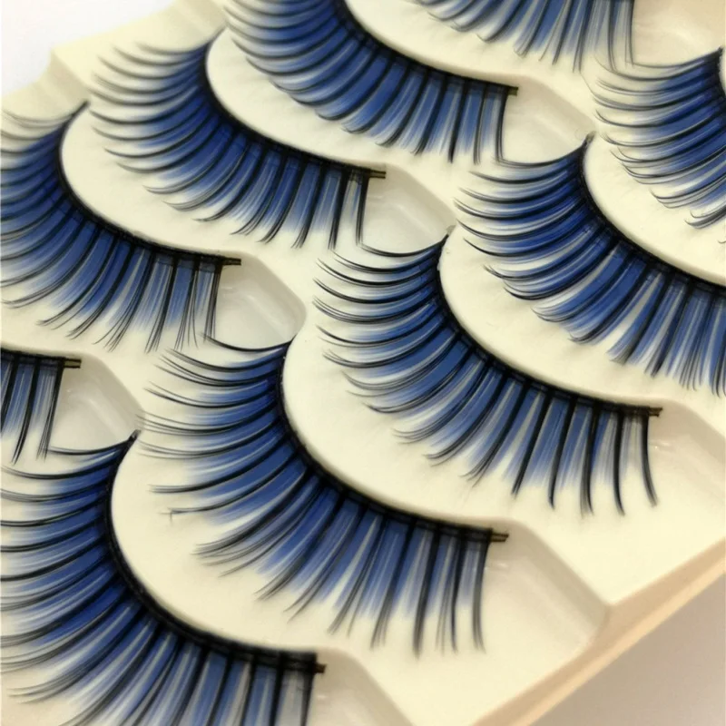 5 пар коробок тонкие дышащие ресницы для глаз сценический макияж толстые цветные