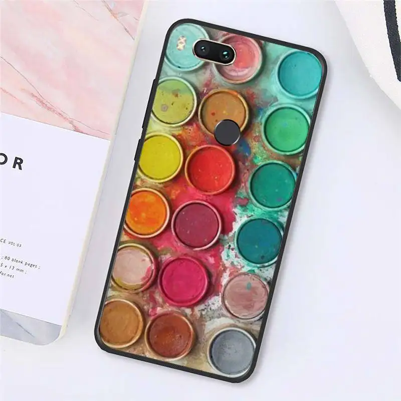 

Painting Box Watercolors Set Paint Palette Phone Case For Xiaomi Redmi note 7 8 9 t max3 s 10 pro lite cover funda coque shell