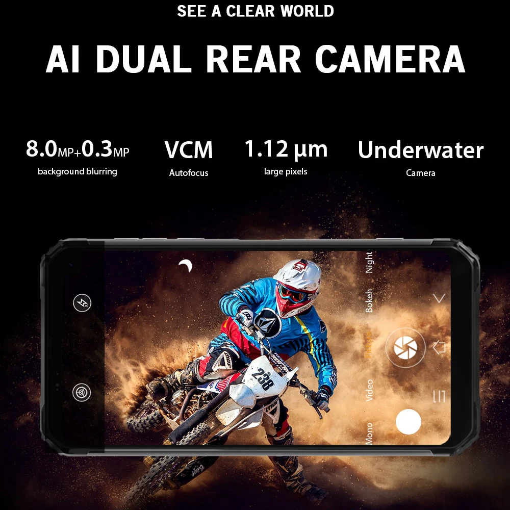 Blackview BV6100 Dual Gorilla 6,8" экран смартфон 3 ГБ+ 16 ГБ Android 9,0 IP68 водонепроницаемый мобильный телефон 5580 мАч NFC мобильный телефон