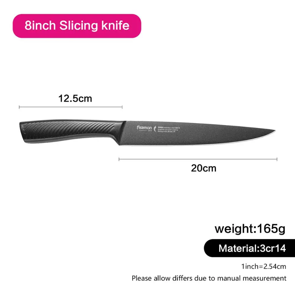 Model 2479 Набор кухонных ножей Fissman SHINAI из нержавеющей стали, графитовый антипригарный нож Santoku, нож для нарезки, инструмент для нарезки - Цвет: Model 2479