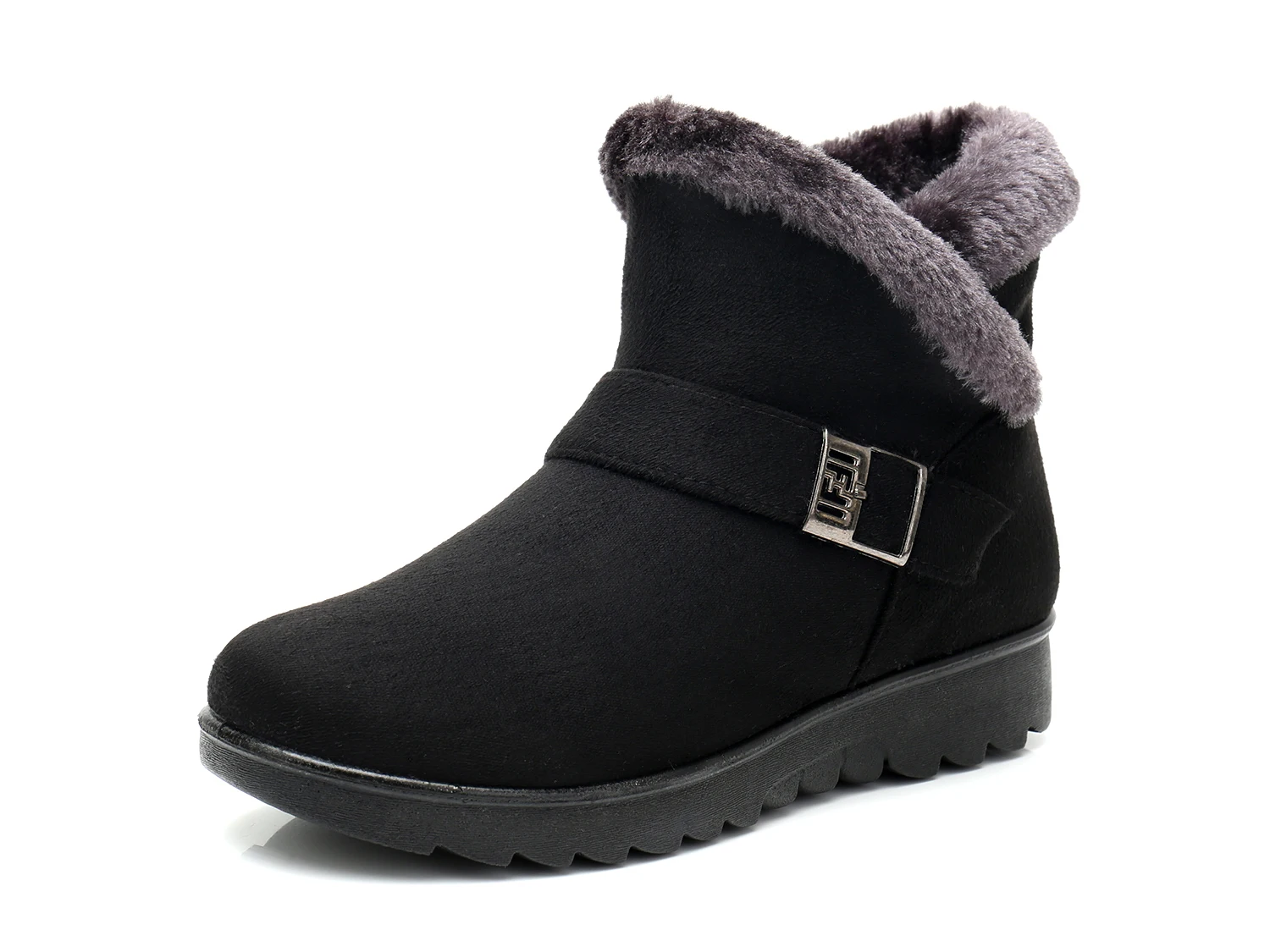 st480 black Зимние сапоги женские зимние теплые меховые женские модные ботильоны на платформе с пряжкой удобная повседневная женская обувь; большие размеры; st480 - Цвет: st480 black