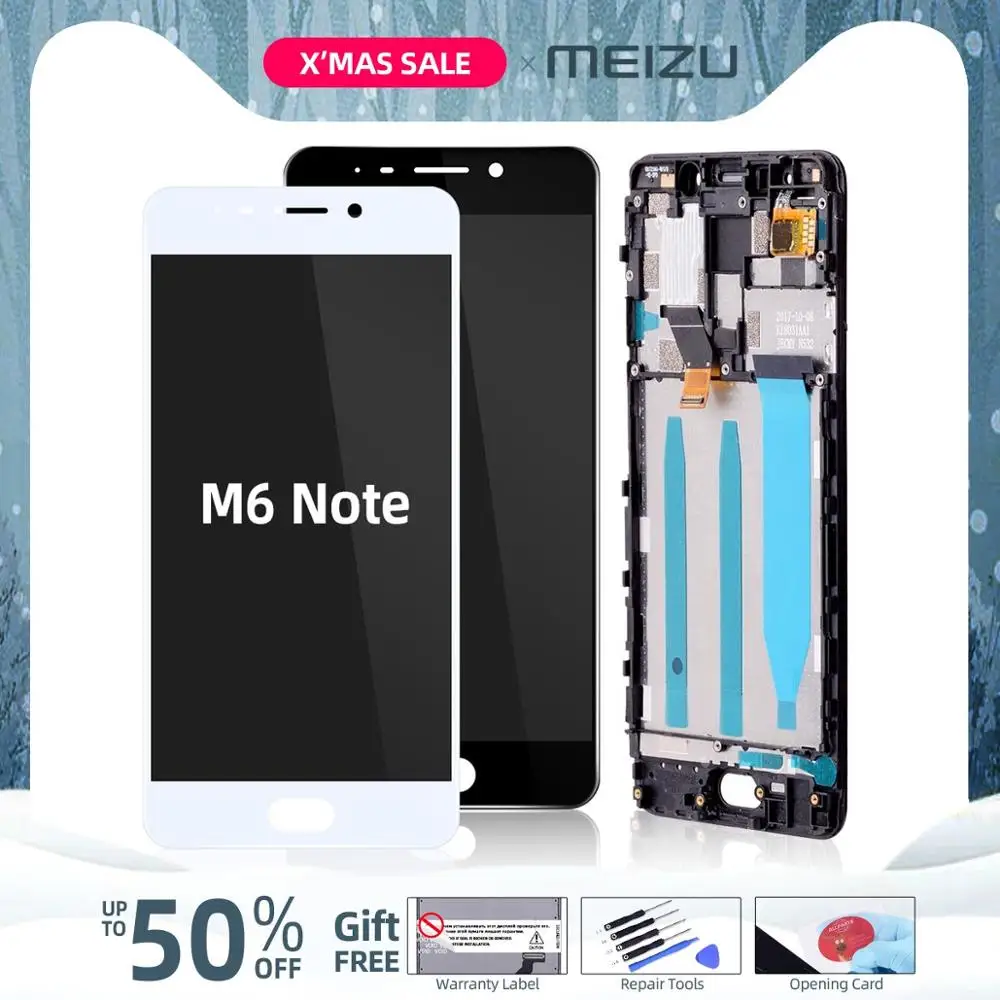 Дисплей для Meizu M6 Note M721H M721Q M721W LCD в сборе с тачскрином на рамке 5.5.'' черный белый