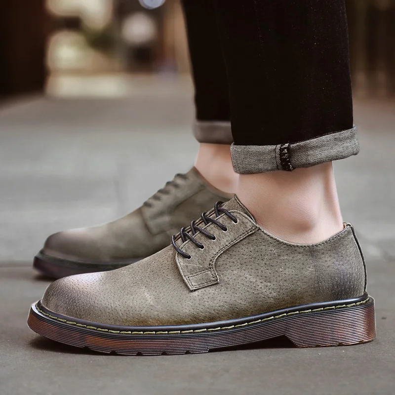 Мужская повседневная обувь новинка 2020 Весенняя кожаная для отдыха модная