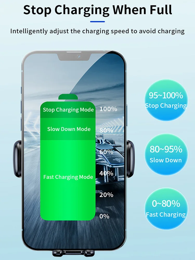 Cafele Car Phone Holder With Wireless Charging 15W QI Charger Cell Support Portable Auto Stand Mount For Xiaomi | Мобильные телефоны