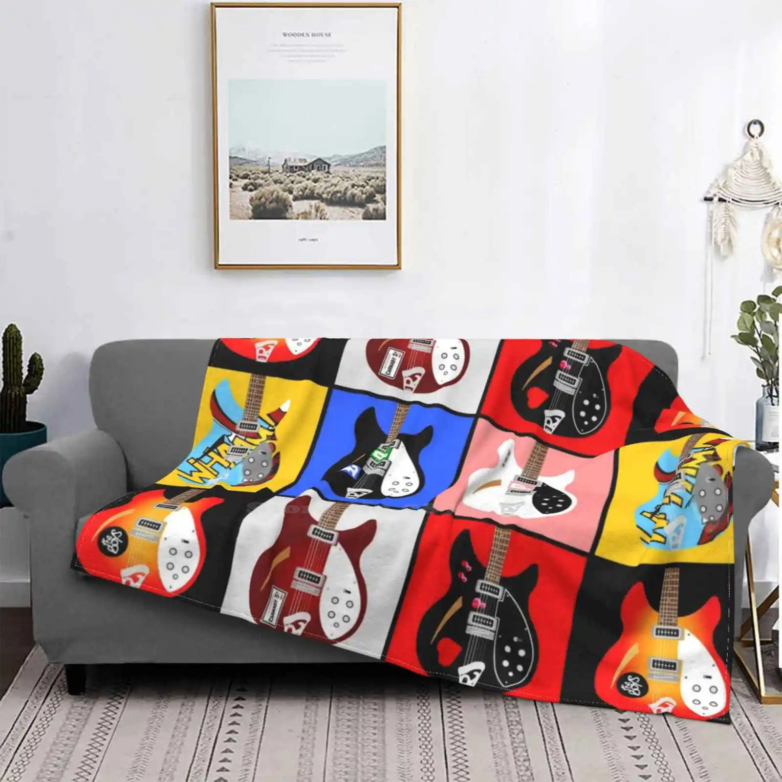 

Paul Weller'S-Manta de cobertura suave para decoración del hogar, ropa de cama de todos los tamaños, Brit Pop Art, guitarra Rick