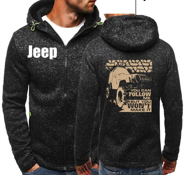 Мужская толстовка на молнии Jeep с автомобилем для внедорожников каваи джэпс