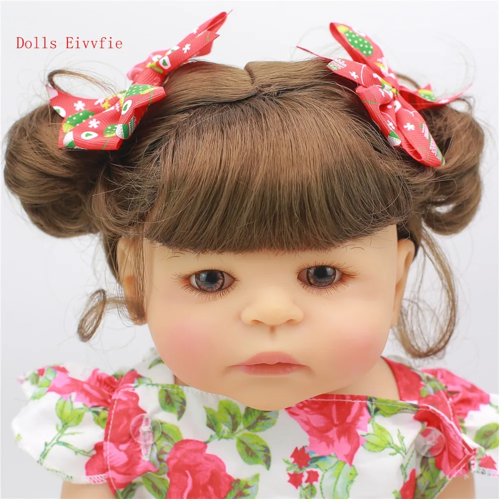 55 см полноразмерная силиконовая кукла Reborn Детские Этнические куклы Baby Girl