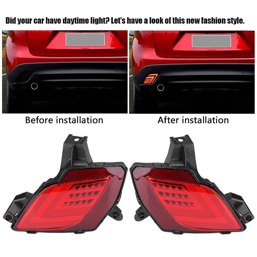 

1 Pair 12V LED Running Light Kit LED Brake Light Rear Bumper Light Turn Signal Tail Light Brake Light for Mazda CX-5 2015 2016