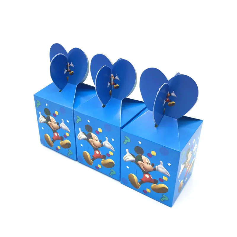 12 шт./лот Микки Маус коробки конфет для детей на день рождения вечерние украшения